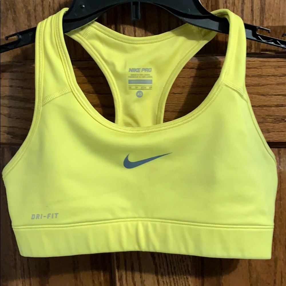 Nike Pro Yellow Sports Bra XS